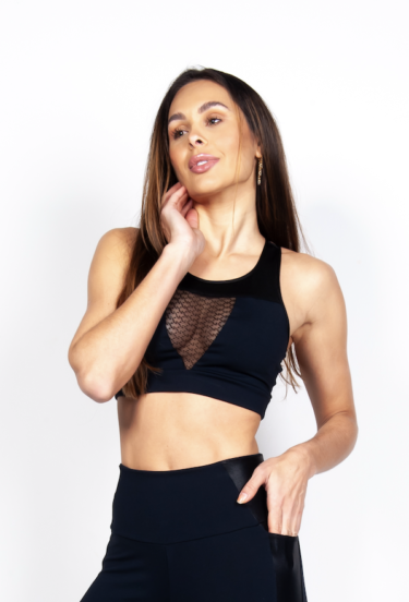 Top Peto Negro con detalles en transparencia Bia Brazil